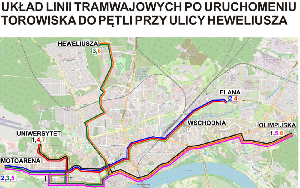 Propozycja nowego układu linii tramwajowych.